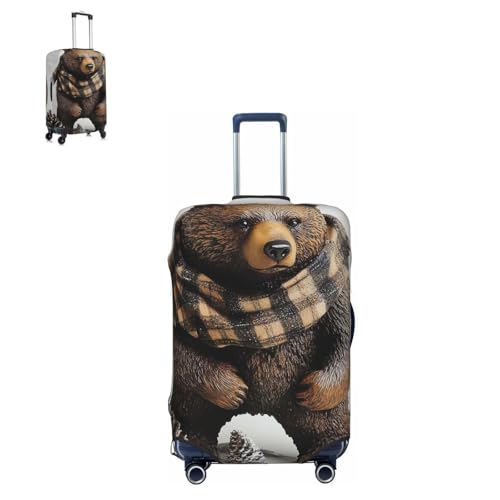 Luggage Cover Elastic Suitcase Cover Protector Rustic Lodge Bear Luggage Covers Travel Suitcase Covers Carry On Luggage Sleeve Suitcase Baggage Cover for Adult Travel