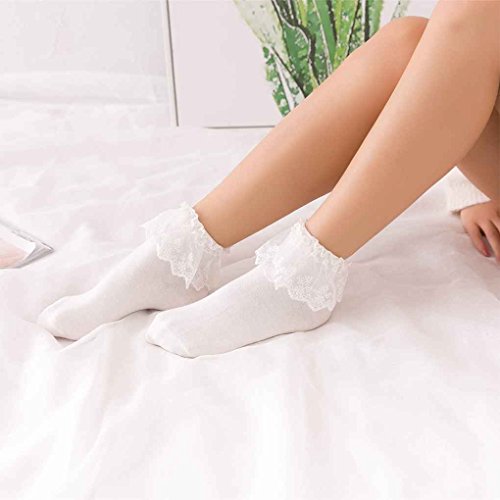 Fengyuanhong Cotton Calcetines Vintage Spitze Rüschen Rüschen Socks Women Cotton Söckchen Prinzessin Girl Nette süße Frauen-Socken Cover