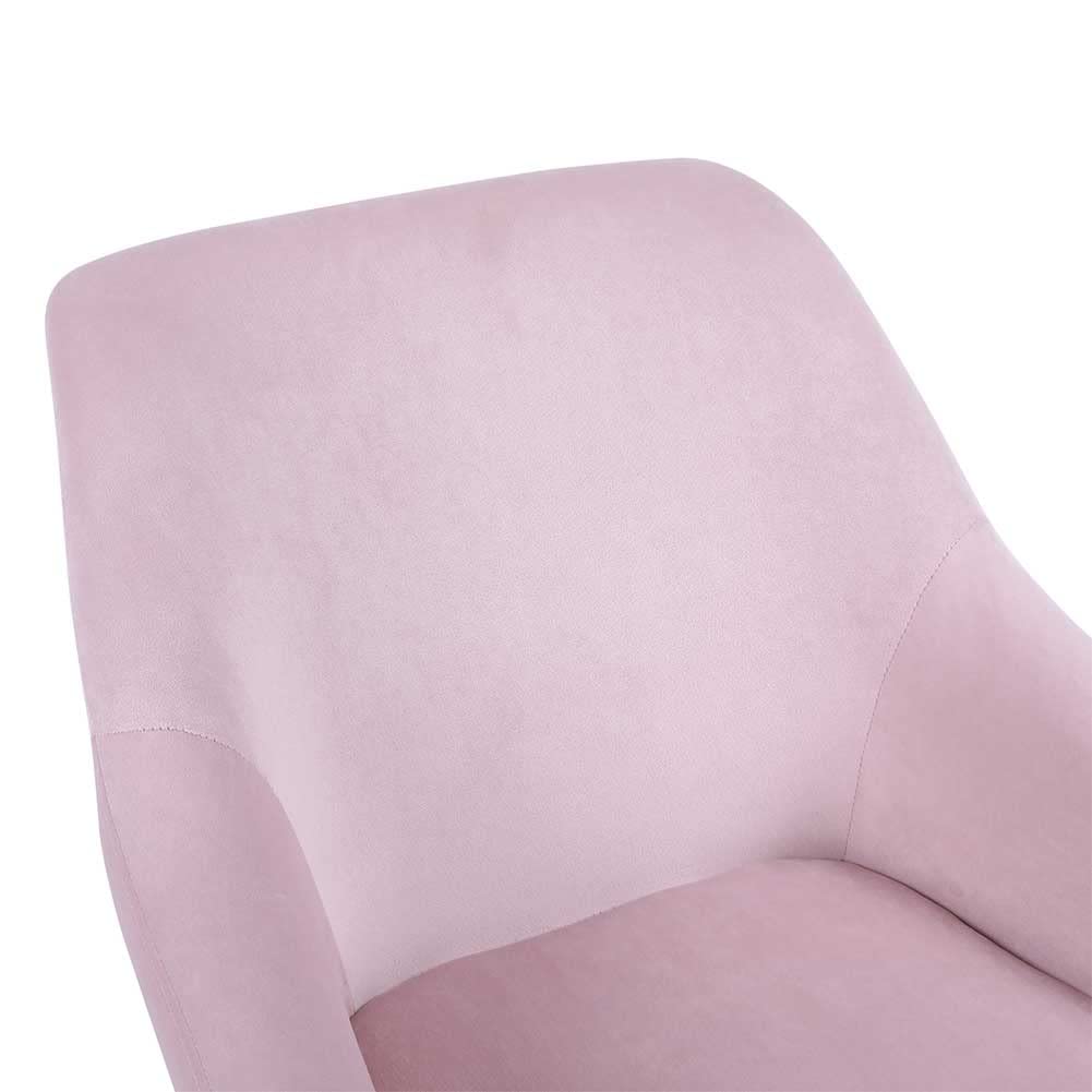 BAKAJI Poltrona Sedia a Dondolo Relax Casa Rivestimento in Tessuto Struttura Legno Imbottita Piedi in Metallo Base Dondonlante Legno Dimensione 60 x 78 x 78 cm Design Moderno Scandinavo (Rosa)