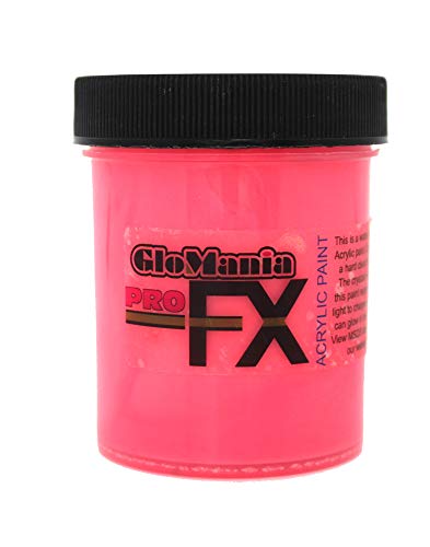 Glow In The Dark Paint, Daytime Visible And Uv Reactive Luminous Glowing Profx Red 1 Ounce #TOP29