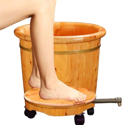 Cuba de Madera para Pie con Rueda y Tapa para Pedicura miniatura 4