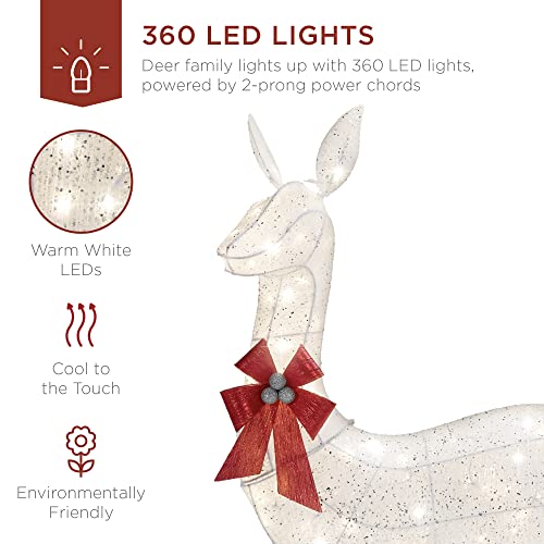 Best Choice Products SKY6242 3-Piece Large Lighted Christmas Deer Family Set 5Ft Outdoor Yard Decoration thumb #3