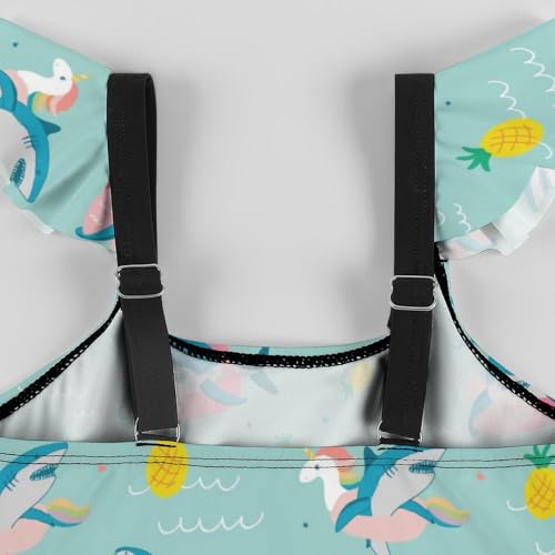 Girls One Piece Swimsuit Yellow Banana Ruffles Swimwear Bathing Suits 3-12 Years3