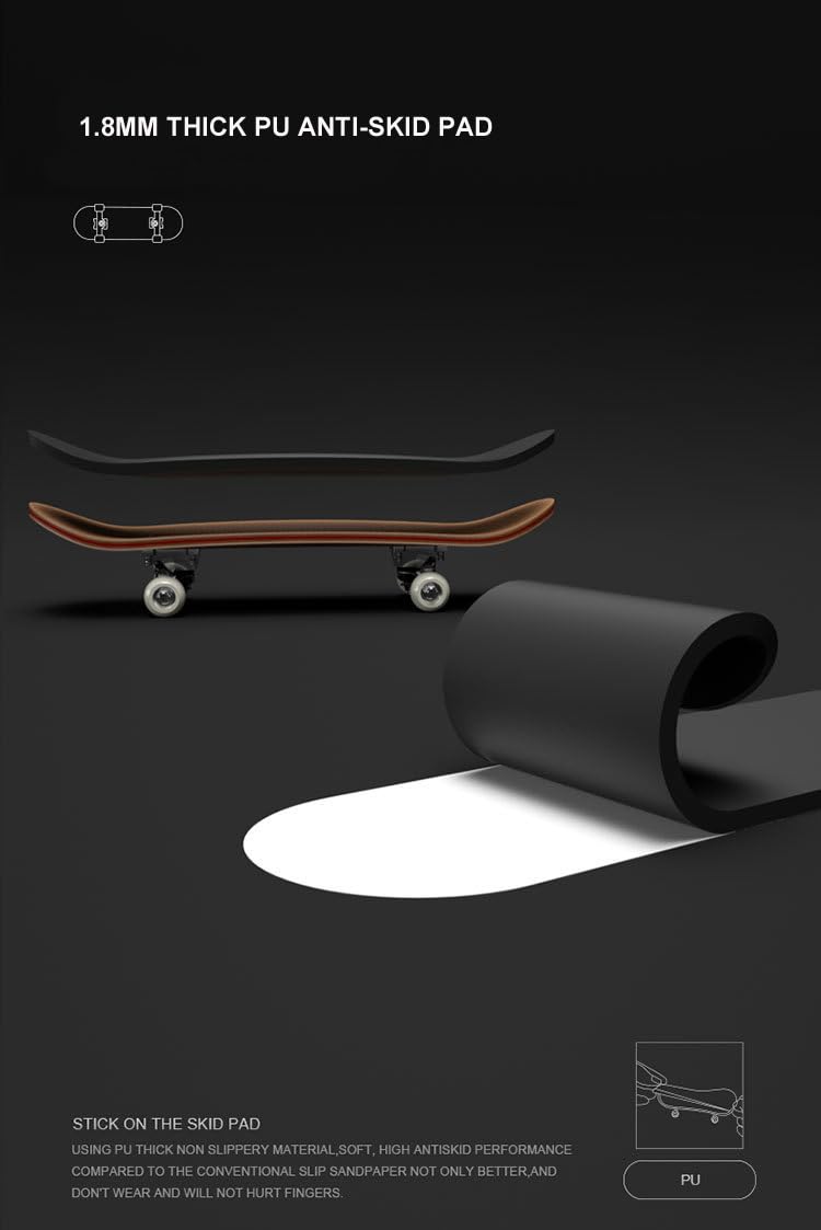 Professional Finger Skateboard, Beige Design with GREEDY Graphic, Maple Panel with Bearing Wheels, Non-Slip Mat (GREEDY) - Image 4