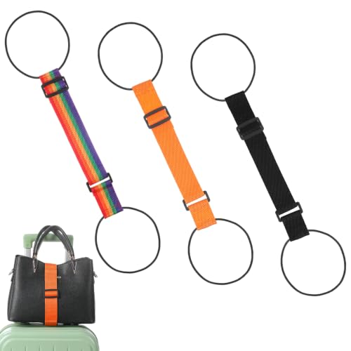 Wanmu 3pcs Adjustable Luggage Connector Straps for Multiple Suitcases