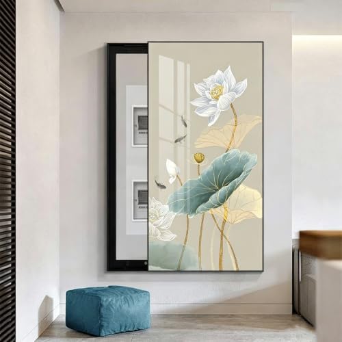 Cadre aluminium cache tableau électrique luxe lotus vertical noir étanche - 2