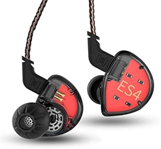 KZ ES4 In Ear Earphones Headphones,Yinyoo High Resolution Noise Cancelling Earbuds IEM Ergonomic Comfortable Hifi Bass Headphones Over Ear Monitor with Balanced Armature 2pin 0.75MM Cable(black nomic)