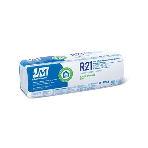 John Manville 90005461 R21 15 x 93 in. Kraft Faced Batt Insulation