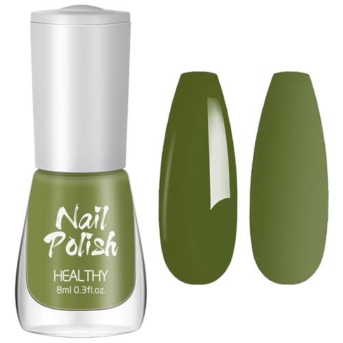Green Nail Varnish - Sage Green Nail Polish Quick Dry - High Glossy & Chip Resistant Sheer Nail Polish green - Natural Nail Varnish Vegan nail polish for Women Girls Nail Art DIY