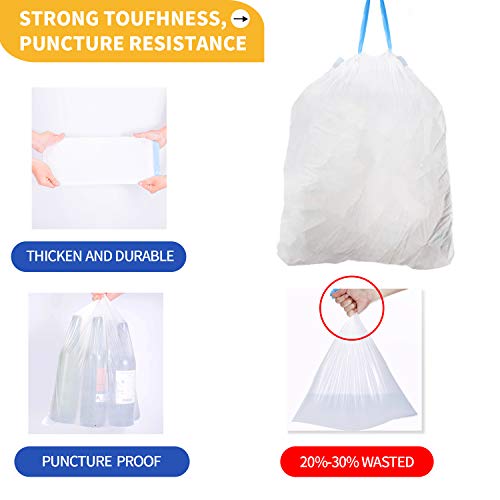 Vasuler 4 Gallon Trash Bags,Garbage Bags Tall Strong Super-Thickened Drawstring Solid Small Trash Bags,Garbage Bags For Kitchen,Bathroom, Bedroom, Home, Office, Trash Cans 4 Gallon 100 Count #TOP4