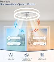 Nalezuns LED Deckenventilator mit Beleuchtung, 50cm,Weiß, Ventilator Deckenleuchte, 3 Farbtemperatur und 6 Geschwindigkeiten Deckenventilator mit Lampe, Lampe für Wohnzimmer – Ansicht 3
