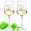 Leonardo Puccini WeinglÃ¤ser mit Gravur – Wedding Design – Personalisiert mit Namen & Datum – Geschenk zur Hochzeit, Verlobung & Jahrestag – Geschenke fÃ¼r das Brautpaar zur Hochzeitsfeier