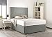 Bed Centre Manhattan - Juego de diván de Espuma viscoelástica de Lino Plateado con colchón, 2 cajones (Mismo Lado) y cabecero (Individual (90 cm x 190 cm)