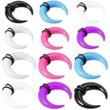 LIFKOME 12 Anillos Tabique Nasal en Acrílico Diseño en Herradura, Accesorios Versátiles para Piercing de Nariz y Oreja, Kit Creativo para Mujeres