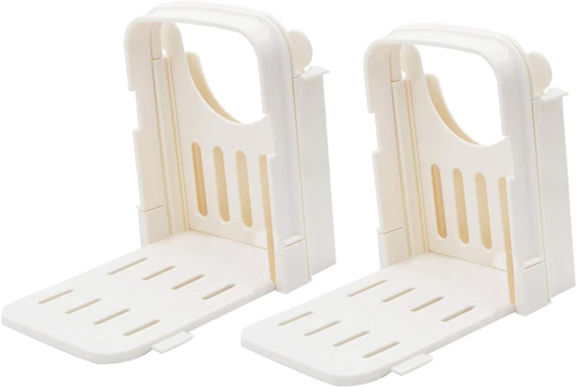 2Pcs Foldable Plastic Bread Slicer Toast and Loaf Cutter for Even Sandwich Slices Kitchen Tool for Bread Bagels Ham Cheese and Vegetables