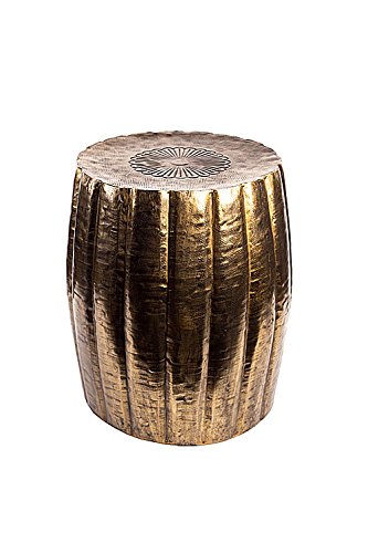 Oohlong Market, Antique Brass Finish Stool