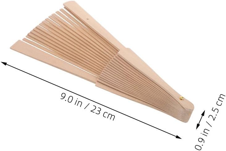 ibasenice 2pcs Wooden Folding Fan Frame, Blank Handheld Fan Making Skeleton image 2
