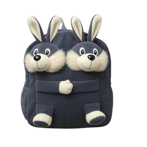 Image of Kids Plush Teddy Backpack - Soft Rabbit School Bag for Toddlers & Preschool, Cute Animal Backpack with Adjustable Straps - Lightweight & Comfortable for Boys & Girls