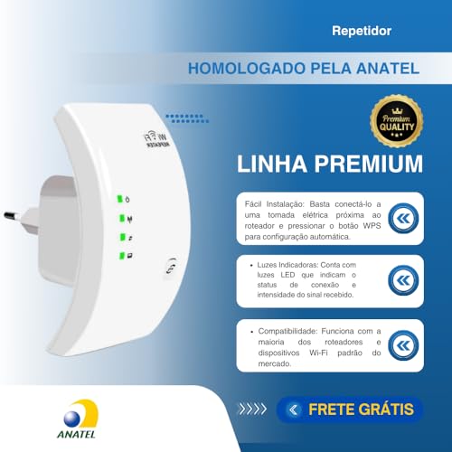 Roteador Wi-Fi Portátil sem fio Branco Repetidor Amplificador de Sinal Wireless 110v/220v (Bivolt) A