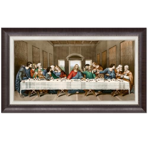 DECORARTS The Last Supper Wall Art w/Liner, Espresso Brown Framed, 34x20''