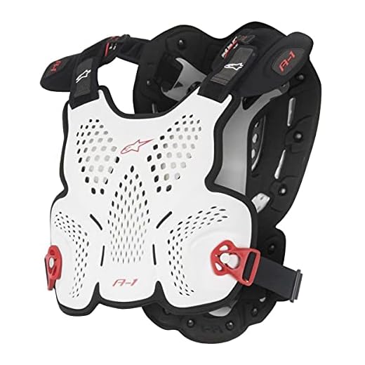 Alpinestars 1494568 Geschirr A-1 Roost Guard, Weiß/Schwarz/Rot, M/L