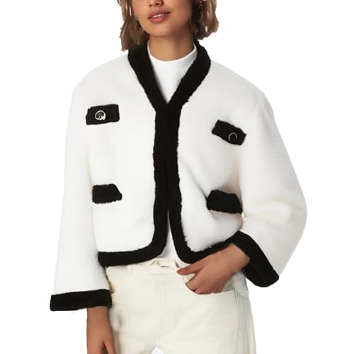 Jaquetas femininas forradas com lã de lã para mulheres de manga comprida com capuz felpudo térmico 2