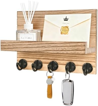 Llavero de Madera para Pared, Colgador Llaves, Ganchos para Llave...