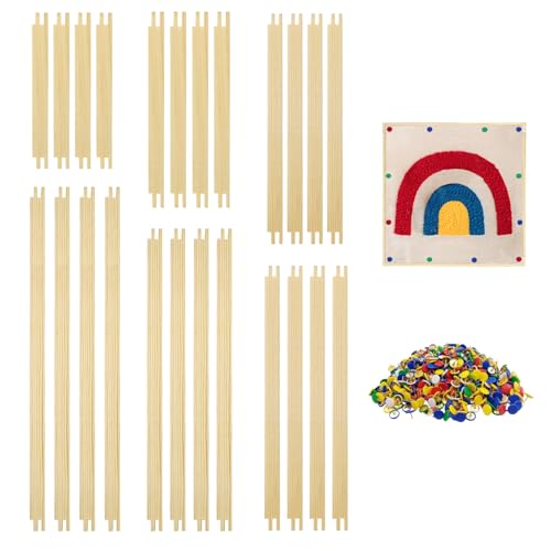 Image of 12 Sets Stretcher Bars for Needlework with 100 Tacks,6 Sizes 24Pcs Wooden Canvas Splicing Stretcher Bars Needlepoint Embroidery Stitch Frame Set for Crafts Art Supplies for Women's Birthday Gift