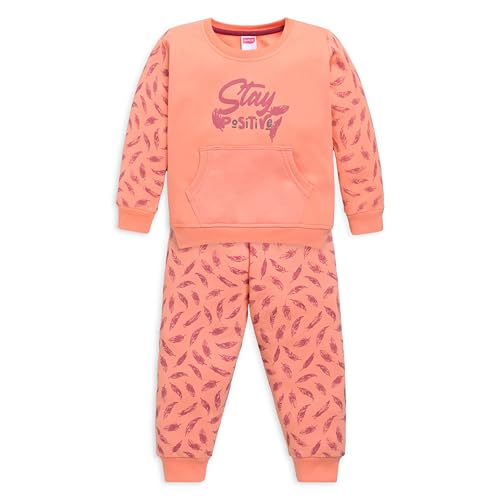 Image of LuvLap Baby Girls Full Sleeve Sweatshirt & Pyjama Set