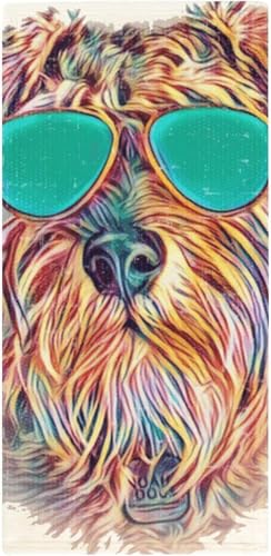 フェイスタオル ミニチュア・シュナウザー タオル 35X73cm 長め 大きめ ハンドタオル サンゴフリース生地 耐久性 ふわふわ ソフト 柔らか肌触り 肌に優しい やわらか 軽い 薄手 乾きやすい 抗菌防臭 家庭用、温泉、砂浜、スポーツなどにも最適 部屋