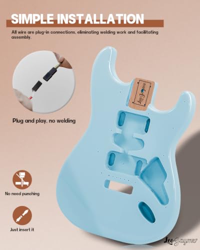 Image of Leo Jaymz DIY ST Style Electric Guitar Kits,Spray-painted Mahogany Body,Laurel Wood Fingerboard and Maple Neck, including all Components (ST-Sonic Blue New)