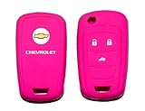 Chevrolet Pink Silicone Protecting Key Case Cover Fob Holder (Single Pack)
