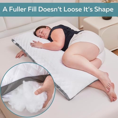 image for Oubonun Premium Adjustable Loft Quilted Body Pillows - Firm and Fluffy