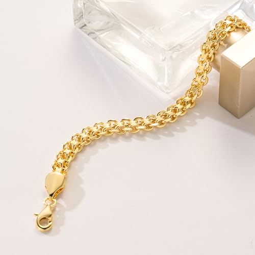 14k Gold Bracelets for Women Bracelets for Men Mesh Chain Bracelet Gold Bracelet Stack Ideal for Gifts for Women & Men 6.5/7/7.5/8/9 in4