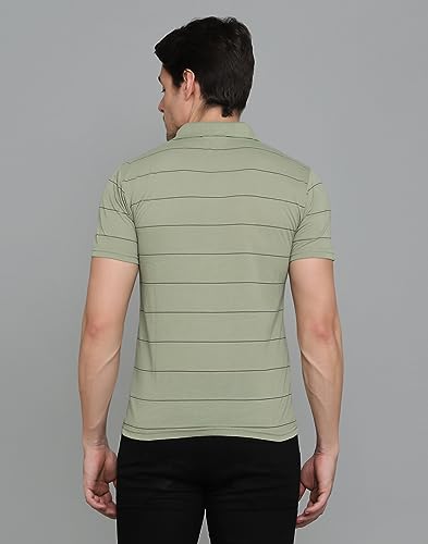 Image of INKKR Striped Polo Neck T-Shirt Dora Combo