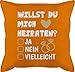 Kissen 50x50 - Hochzeit - Willst du mich heiraten - Ja Nein Vielleicht - 50 x 50 cm - Orange - hochzeitsgeschenke heirat heiratsantrag hochzeitskissen hochzeitsgeschenk hochzeits gastgeschenke