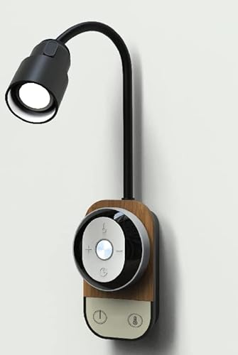 Cool Light Shop Multi-Functional Led Wall And Desk Lamp, Remote Control Sets Color, Adjustable Focus. Black Housing With Walnut Finish. 14 X 2.5 1 In. Powers Usb Cable (Black), (Mfl01) #TOP1