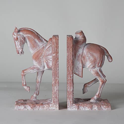 Bc Buildclassic Vintage Horse Statue Bookends For Home Décor, Book Stoppers, 8.7 Inches, 5.7 Pounds/Set Of 2Pcs,Hand Painted #TOP1