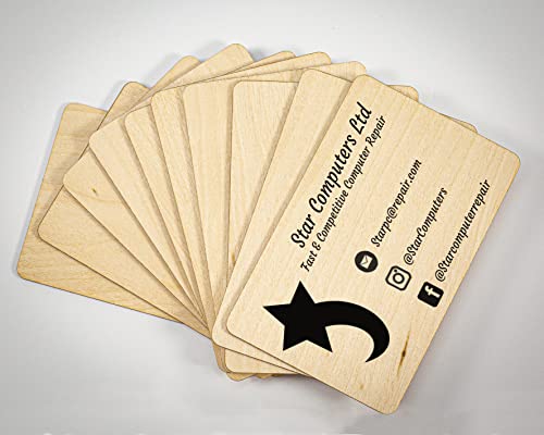 Cartes de visite personnalisées en bois naturel | Accessoires de bureau et cadeaux d'entreprise