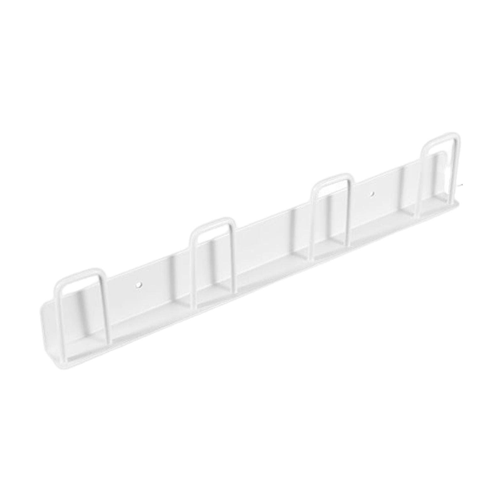 Folpus Estante para Tazas montado en la Pared, Ganchos, Soporte para Estante de Secado de Tazas. Vasos, Tazas de té, Organizador, Colgador, Ganchos para, 4 Ranuras Blancas