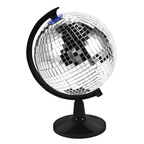 Hohopeti Globe Ball Mirror Ball for Office Rotating Earth Model Elegant Desk Decor Present