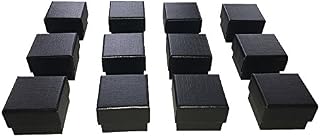 Marimor Jewelry Black Ring Gift Box with Foam and Velvet Insert Wholesale Pack of (12)