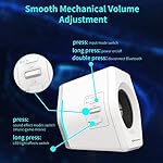 G2000 32W PC Computer Speakers for Gaming Desktop PC Laptop Mac Computer Woofer Speakers Bluetooth USB 3.5mm AUX Inputs RGB Lights Multimedia Speakers White - Image 2