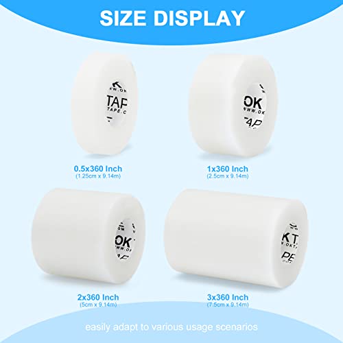 Image of OK TAPE OKPore Transparent Medical Tape (Pack of 4) - First Aid Surgical Tape Hypoallergenic and Breathable for Wound Dressing Care, Latex Free, 3in x 10yds