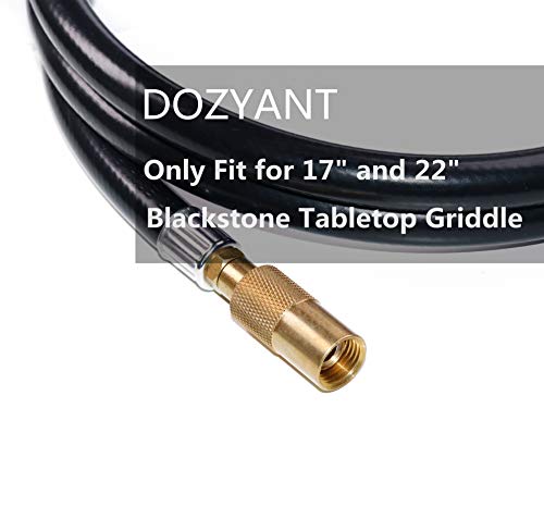 Dozyant 6 Feet Propane Regulator And Hose For Blackstone 17Inch And 22Inch Table Top Griddle, Replacement Parts Connect To Large Propane Tank #TOP2