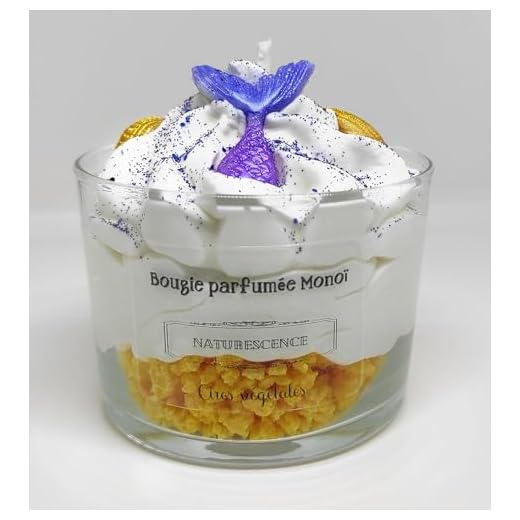 NATURESCENCE Bougie chantilly parfumée Monoï 150g artisanale