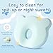Memory Foam Baby Pillow for Newborn Flat Head Baby Pillow Machine-Washable Neck Support Prevent Flat Head 100% Cotton,Blue
