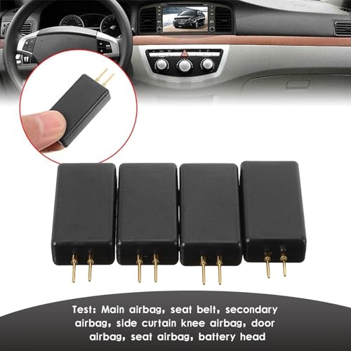 Crynod 4 PCS Car Airbag Detection Simulator, Durable ABS Vehicle Airbag Replacer Accessories, Universal Automotive Airbag Finding Repair Detector Instrument Tool for Car Truck SUV Pickup (Black) - Thumbnail 6