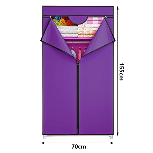 Armarios portátiles de lona resistentes de 70x155 cm para ropa 3