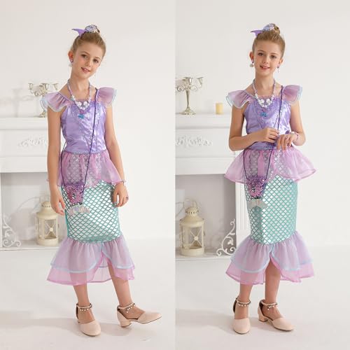 Disfraz de sirena para niñas 2-3 años con accesorios miniatura 5